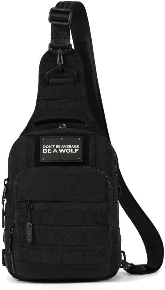WOLFpak Tactical Sling Bag - Concealed Carry CCW Backpack | 9L Military Crossbody EDC Daypack - Alpha Black