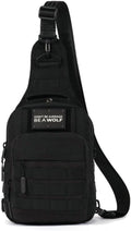 WOLFpak Tactical Sling Bag - Concealed Carry CCW Backpack | 9L Military Crossbody EDC Daypack - Alpha Black