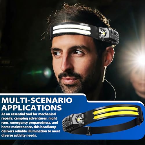 CCDobbs 12-Pack Rechargeable LED Headlamps with 230° Wide Beam & 6 Modes for Camping & Outdoor