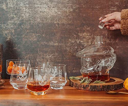 Halo Infinite Master Chief Whiskey Decanter Set with 4 Glasses - Official Game Memorabilia