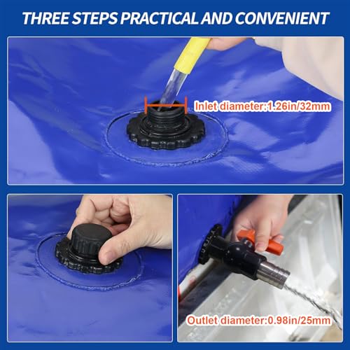 Blue 400L/100Gal Foldable Water Storage Bladder Tank for Emergency & Outdoor Use