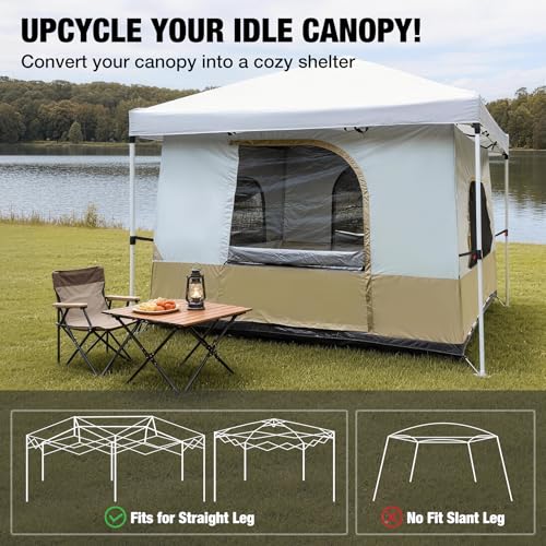 Khaki Canopy Camping Tent Inner Tent for 10x10 ft Pop Up Canopy