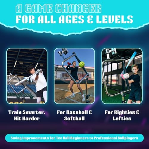 AI-Powered Baseball & Softball Batting Swing Trainer with Adjustable Tee