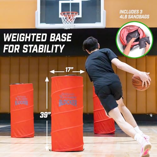 Multi-Sport Pop-Up Defenders Training Dummy Set for Basketball, Soccer & Football