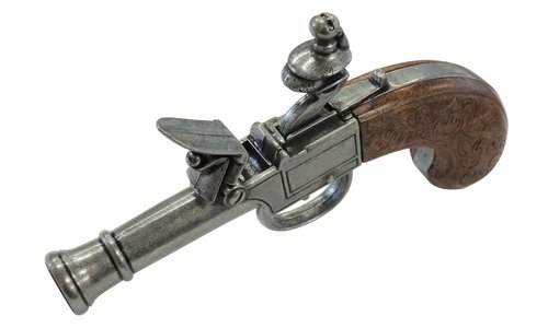 Denix Replica Colonial Pocket Flintlock Pistol Non Firing Gun, Gray