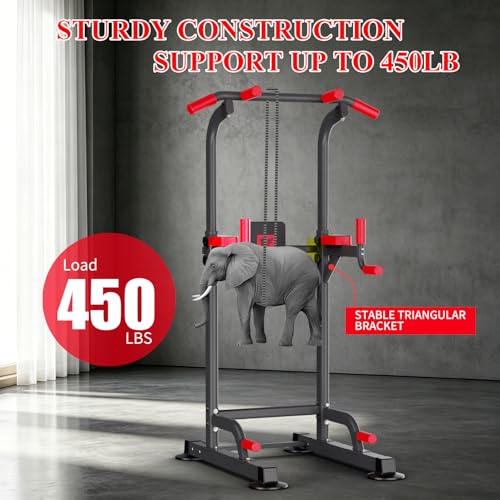 Power Tower Pull Up Station for Home Gym, Adjustable Multi-Function Fitness Equipment