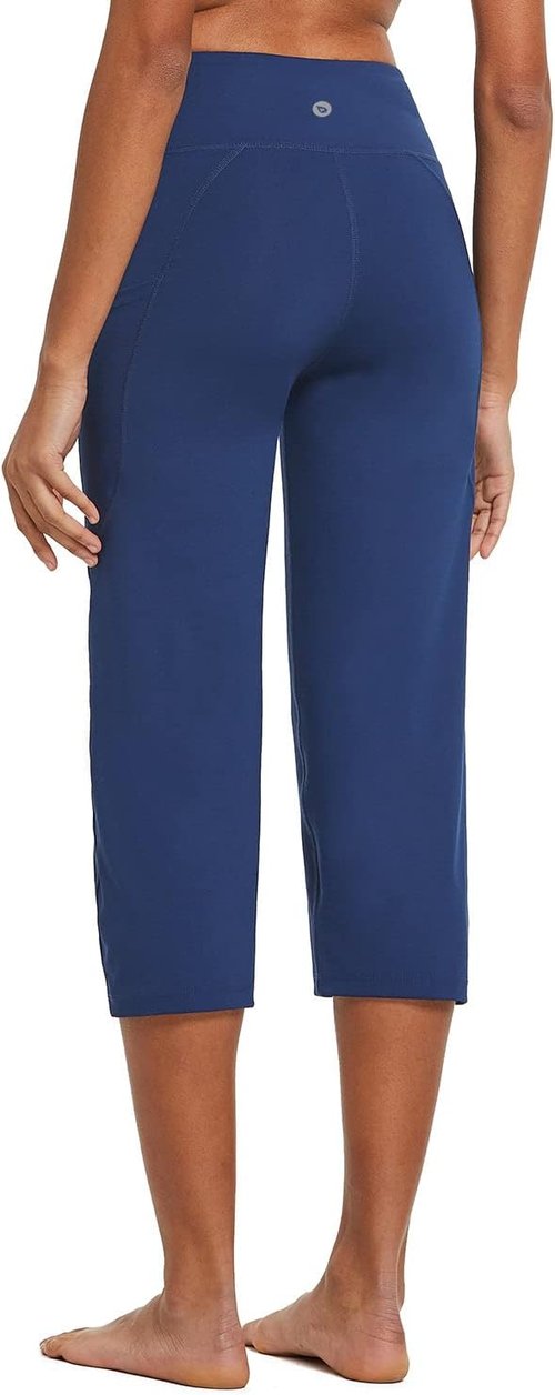 Baleaf Women's Yoga Capri Pants - High Waist Leggings with Pockets for Summer Workouts