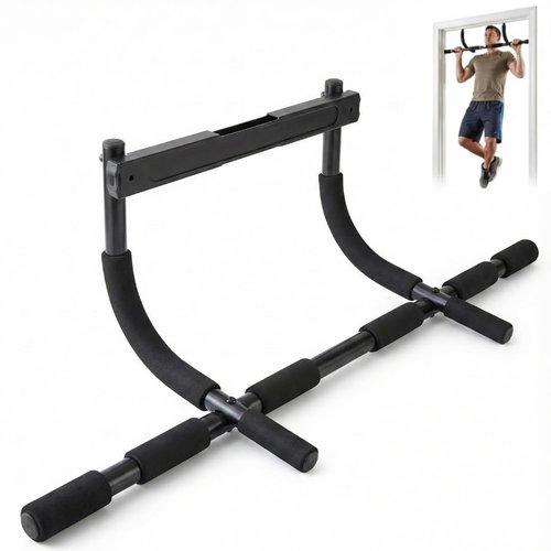 ENERGI CORE Pull Up Bar for Doorway | No-Screw Chin Up Bar with Multi-Grip Foam Handles | Heavy-Duty Home Gym Strength Training Equipment | Upper Body Workout Bar for Standard Door Frames