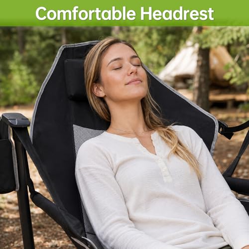 Heavy Duty Camping Hammock Chair with Adjustable Backrest & Pillow - Supports 400lbs