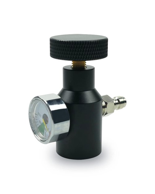 SZRKRLA Paintball Co2 Tank Adapter Compressed Air Fill Station Remote Switch ASA Adapter with 3000psi Gauge Black