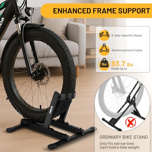 Favoto Black Bike Stand for E-Bikes & Mountain Bikes - Fits Up to 4" Fat Tires