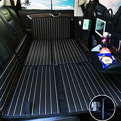 Heart Horse Black Foldable Non-Inflatable Car Mattress with Adjustable Brackets for SUV Truck Back Seat Travel Camping Pet