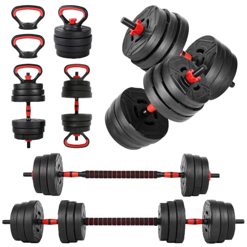 60LBS Adjustable Dumbbell Set - 5-in-1 Space-Saving Home Gym Equipment