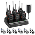 Pxton Long Range Walkie Talkies for Adults 6-Pack with Upgraded Earpiece & Multi Charger