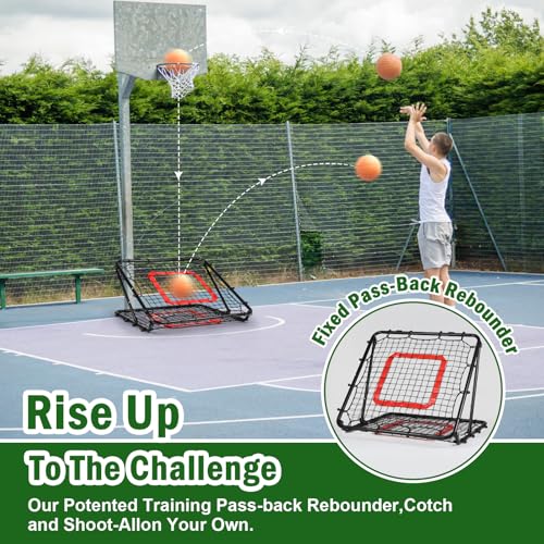 BaseGoal Dual-Sided Baseball Softball Rebounder Net 33.5x33.5 Inches, Black