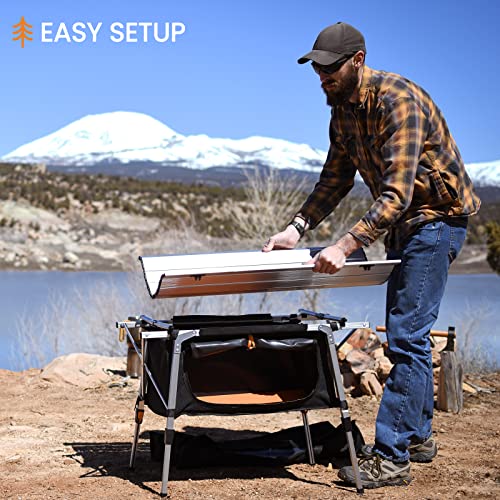 Adjustable Folding Camping Table with Storage - Lightweight Outdoor Picnic Table