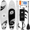 Inflatable Stand Up Paddle Board with Premium Accessories - Black Updated Version, 10'6" Wide Stable Design, 350 lbs Capacity