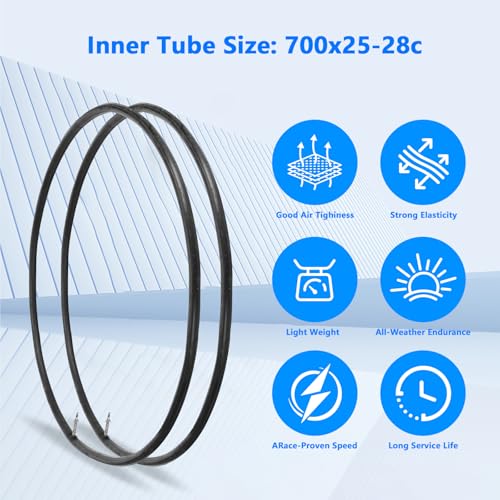 700x25c Road Bike Tire Set with Inner Tubes & Repair Kit - Puncture-Resistant, Folding, Urban & Rural Use