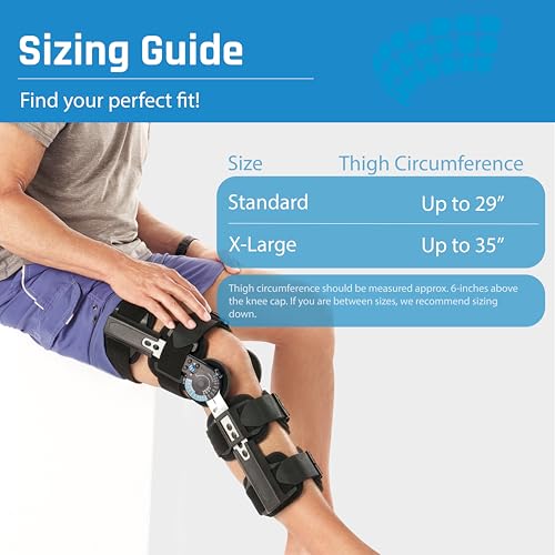 Ovation Medical Post-Op Knee Brace - Standard, Adjustable Hinged ROM Support