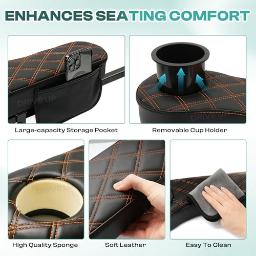 Universal Golf Cart Armrest with Cup Holder - Black for Club Car EZGO Yamaha