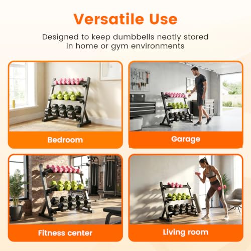 Heavy-Duty Adjustable Dumbbell Rack Stand for Home Gym