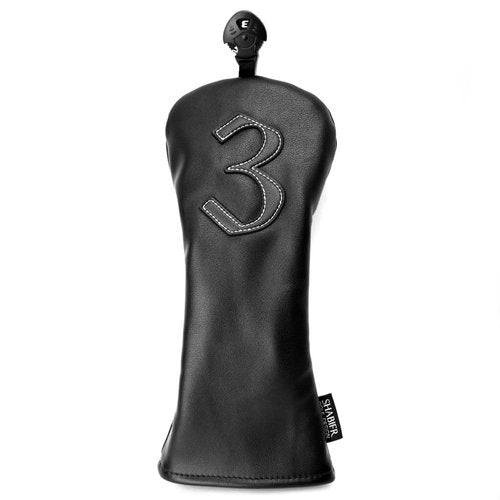 SHABIER Black Golf Headcover with Number Design for Golf Club (One Set 4pcs)