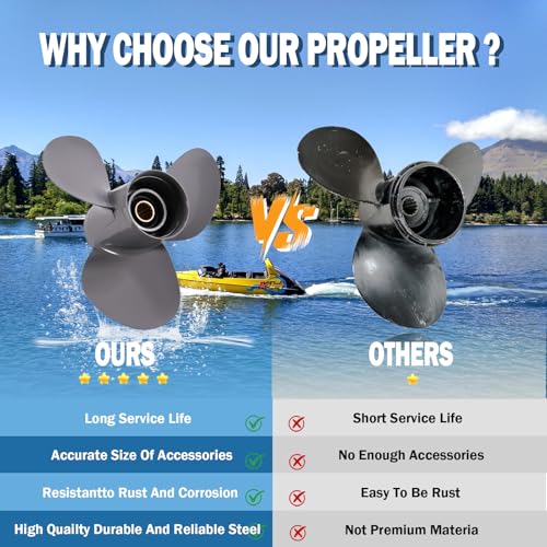 11 1/4 Inch Aluminum Outboard Boat Propeller for Honda 35-60HP, 3 Blades, RH, 13 Spline