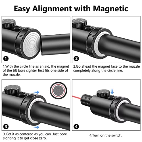MidTen Green Laser Bore Sight Kit for Rifling & Hunting, Multiple Calibers