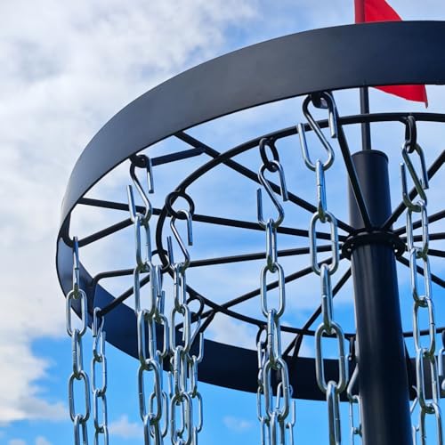TARUMG 24-Chain Disc Golf Basket Set with 6 Discs & Black Plus-Black-6pcs