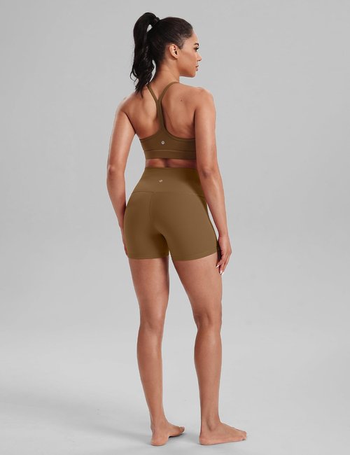HeyNuts Women's Y-Back Sports Bra - Low Impact Spaghetti Strap Racerback Yoga Top, Padded A-C Cups