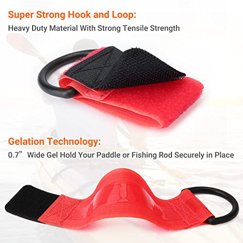 2 Pack Kayak Paddle Leash with Gel Grip for Secure Paddling & Fishing Rods - Boncas