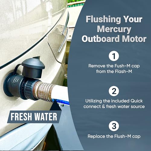 Mercury Black Outboard Quick Connect Flush Kit with Gasket Seal - Marine Engine Adapter