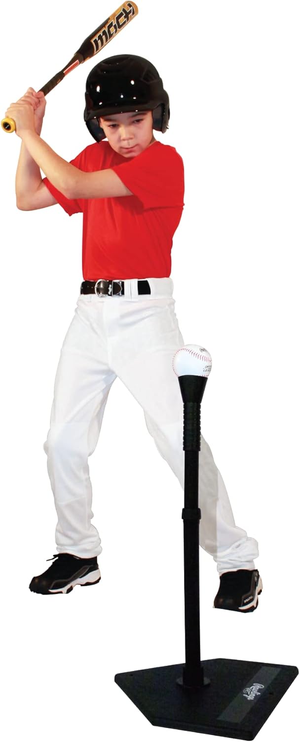 Rawlings Youth Molded Batting Tee - All-Purpose Design in Classic Black