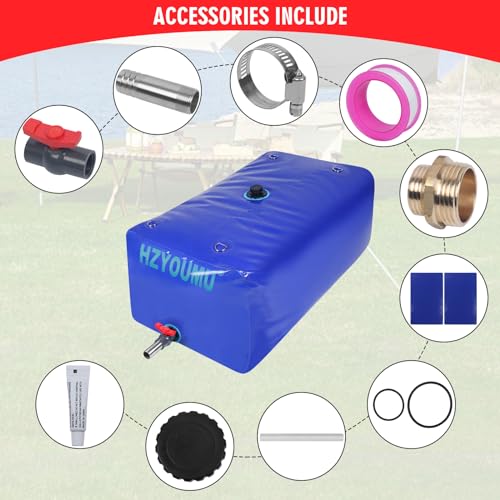 260 Gal Water Storage Bladder with Brass Connector - Foldable & Durable Outdoor Water Tank