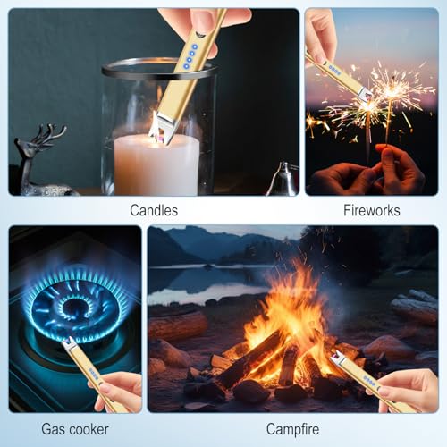 Rechargeable Electric Candle Lighters Set - Windproof, Safe, USB Long Stem with Variations