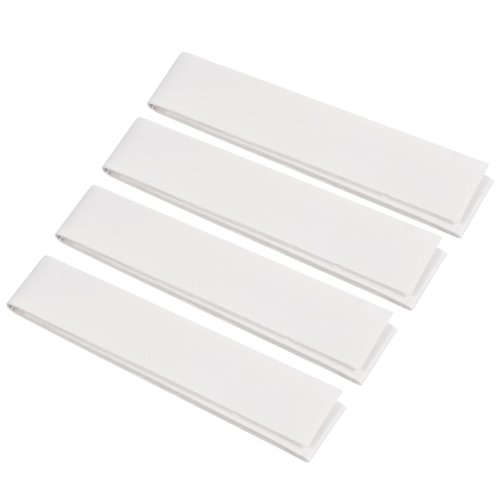 PATIKIL 9.8"x0.7" Badminton Racket Head Protector Sticker, 4 Pack PU Tennis Racquet Guard Tape Racket Frame Stickers Thickened Wear-Resistant, White