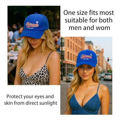 Vintage Embroidered Classic Cap - Adjustable Hat for Men Women Teenagers Medium Chicago C
