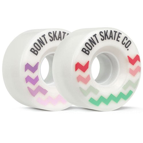 Bont Skates - Glide Outdoor Roller Skate Wheels - 78A - Outdoor - 57x32mm - Replacement Roller Skate Wheels - Set of 4 or 8 (Set of 4 wheels, White/Purple)