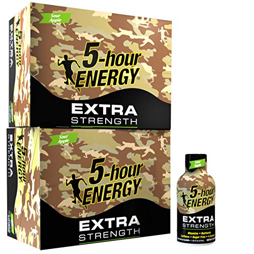 5-hour ENERGY Sour Apple Shot - Extra Strength Energy Drink 2oz, 24 Pack