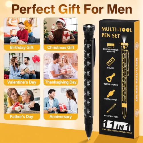 11-in-1 Multitool Pen with LED Light and Screwdrivers - Tactical EDC Gadget for Men