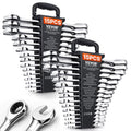 VEVOR 30-Piece Metric & SAE Ratcheting Wrench Set, 72 Tooth, Silver