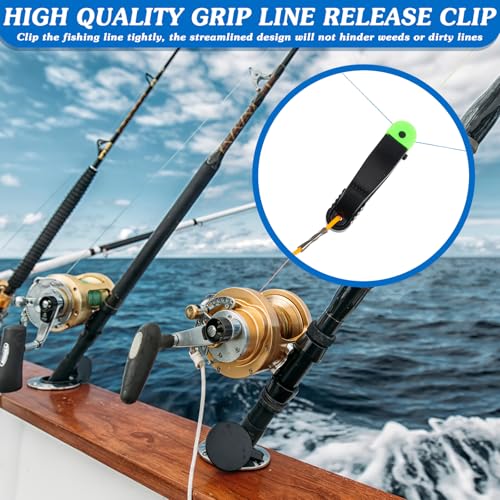 Hollowfly 8 Pcs Fishing Downrigger Release Clips - Orange, 8.27 Inch Leader