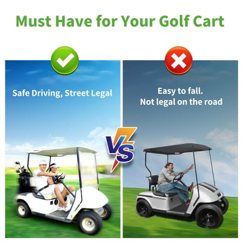 4 PCS Golf Cart Seat Belt Kit with Brackets for Yamaha, EZGO, Club Car - Universal Retractable