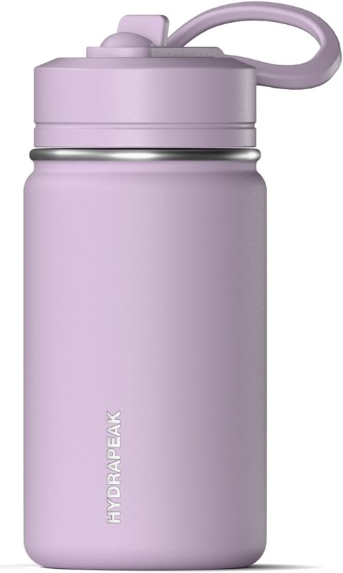 Hydrapeak Mini 14oz Insulated Water Bottle - Stainless Steel with Straw Lid | Blush Color