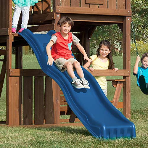 Swing-N-Slide Blue Plastic Backyard Slide for Kids 2-10 Years, Supports 250 lbs