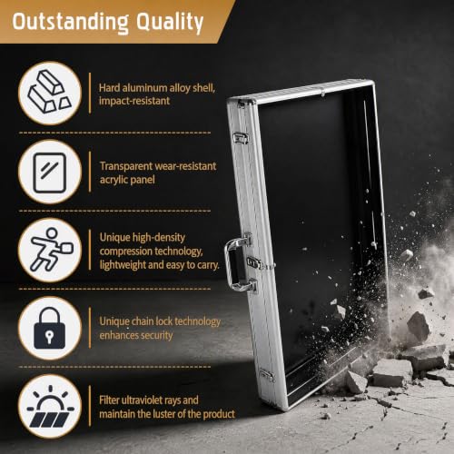 34x22 Inch Trading Card Display Case with Lock and Transport Bag