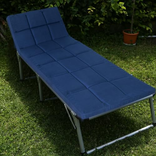 Navy Camping Cot Mattress Topper 75x30 Inch Foam Quilted Pad Pack of 2