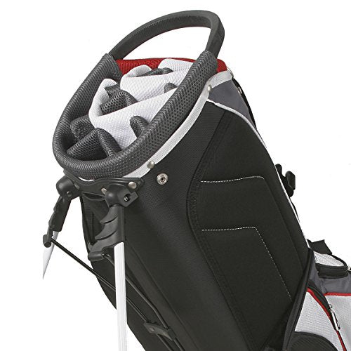 Powerbilt TPS Dunes 14-Way Golf Stand Bag - Black/White Nylon, Lightweight & Spacious