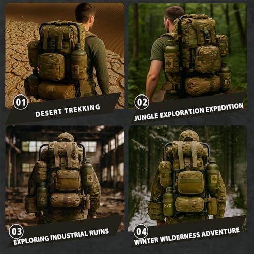 MT Military ALICE Frame System – Heavy-Duty External Backpack Support with MOLLE Waist Belt