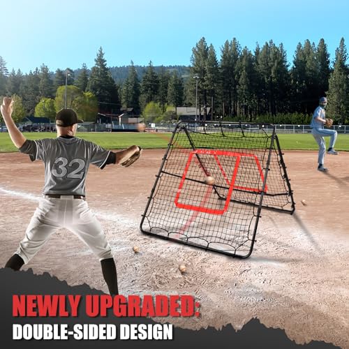 Black Pro Baseball & Softball Rebounder Net - Multi-Sport Pitch Back Training Aid
